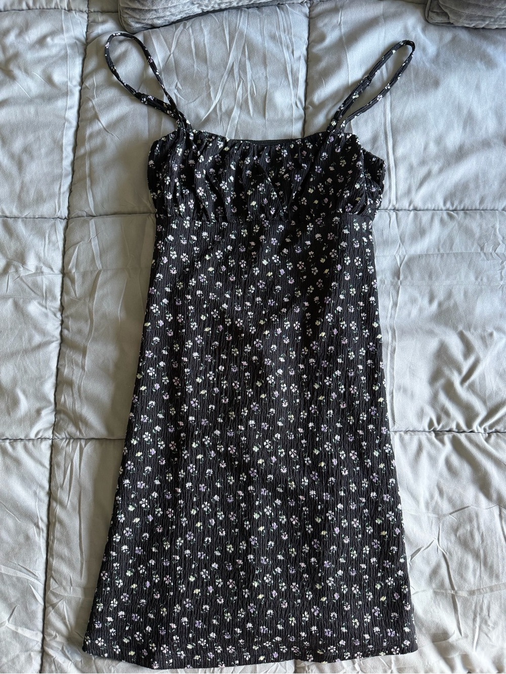 Black Floral Mini Dress